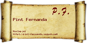 Pint Fernanda névjegykártya